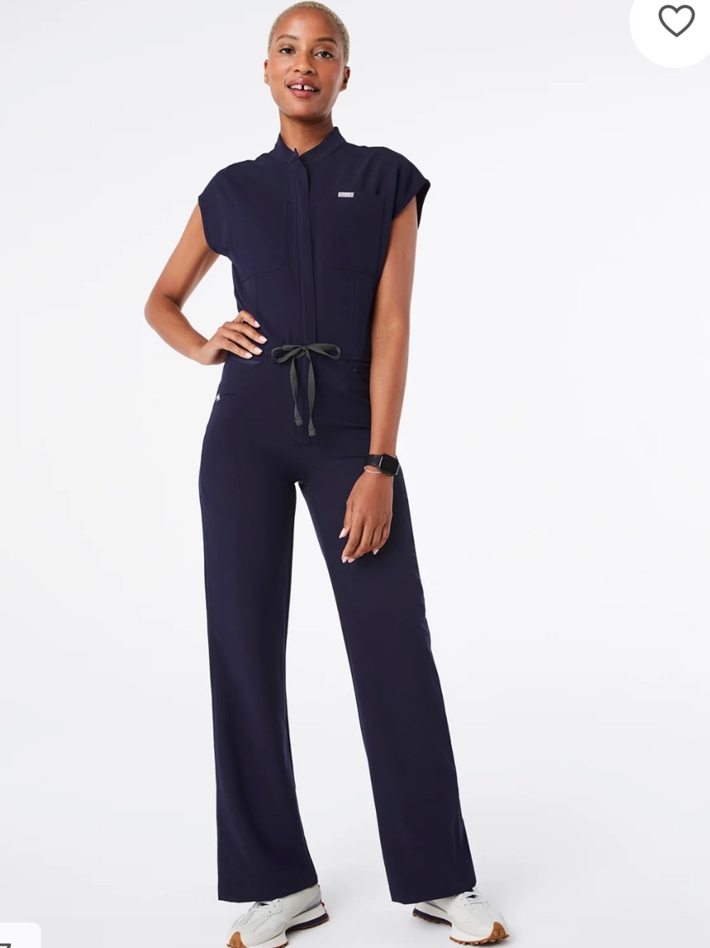 FIGS Women's Rafaela Cargo Wide-Leg ScrubJumpsuit